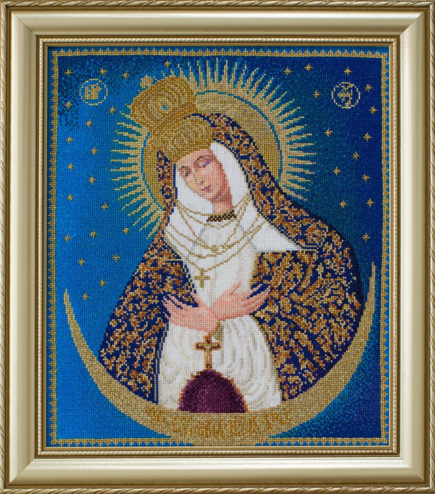 Mother of God "Ostrobramskaya" (Cross Stitched) - Holy Cross Monastery