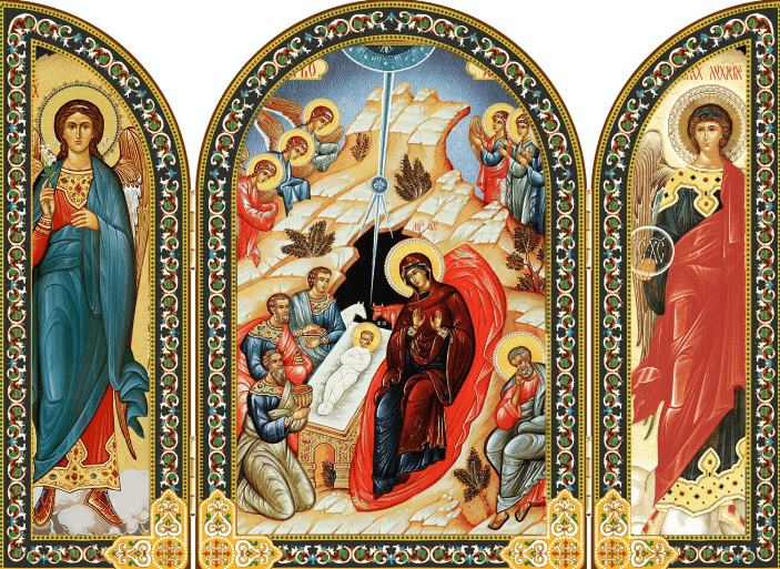 Nativity Triptych (Angels & Magi) - Holy Cross Monastery